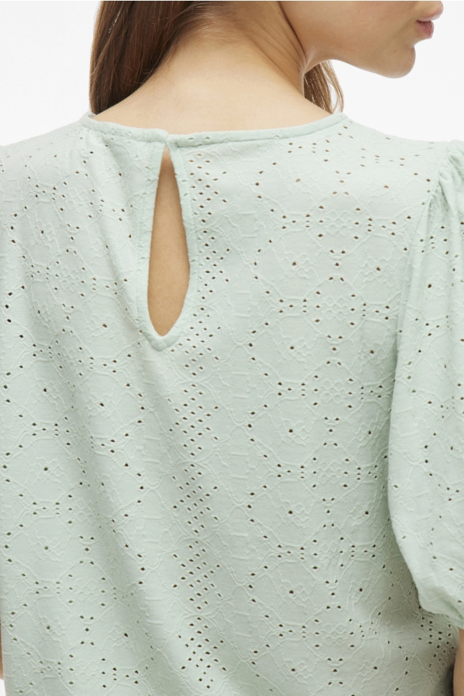 VIKALLY O-NECK 2/4 TOP - NOOS 14101667 SILT GREEN